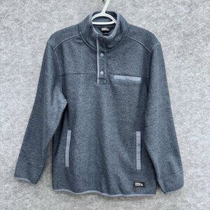 Eddie Bauer Men's Sweater Fleece Pullover Small, Snap Mock, Gray Blue, NEW
